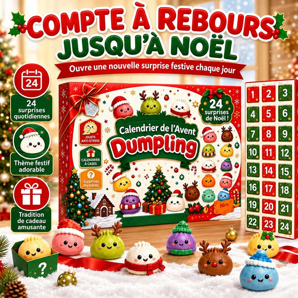 Calendrier de l'Avent Dumpling Squishy 2026 – un nouveau squishy chaque matin