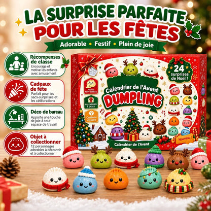 Calendrier de l'Avent Dumpling Squishy 2026 – vue de face du coffret