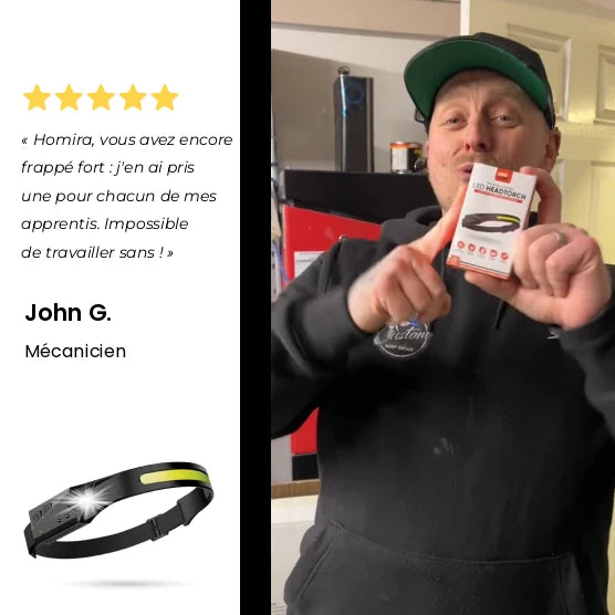 Lampe Frontale LED 2.0 – avis de John G., mécanicien
